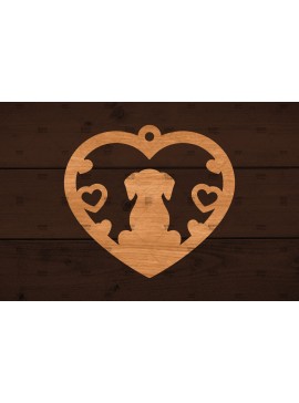 Σετ των 2 Intra απο ξύλο plywood  Χρώμα wenge 3mm-4mm πάχος - Στολίδι σκύλου , Δίασταση 6x6 cm INTRAFABR-117644335