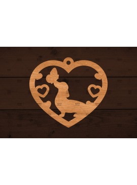 Σετ των 2 Intra απο ξύλο plywood  Χρώμα wenge 3mm-4mm πάχος - Στολίδι σκύλου , Δίασταση 6x6 cm INTRAFABR-117332845