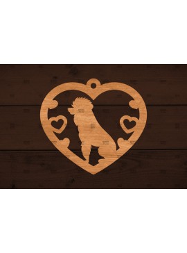 Σετ των 2 Intra απο ξύλο plywood  Χρώμα wenge 3mm-4mm πάχος - Στολίδι σκύλου , Δίασταση 6x6 cm INTRAFABR-117332863