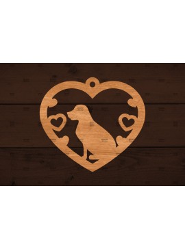 Σετ των 2 Intra απο ξύλο plywood  Χρώμα wenge 3mm-4mm πάχος - Στολίδι σκύλου , Δίασταση 6x6 cm INTRAFABR-117332873