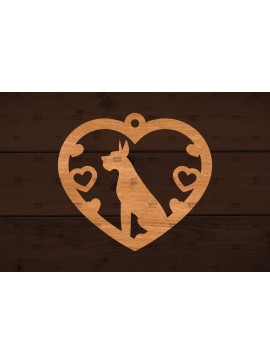Σετ των 2 Intra απο ξύλο plywood  Χρώμα wenge 3mm-4mm πάχος - Στολίδι σκύλου , Δίασταση 6x6 cm INTRAFABR-117332889