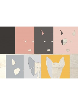 Intra απο ξύλο plywood  Χρώμα wenge 3mm-4mm πάχος - Dog Papercutting , Dog , Dog Vector Δίασταση 25x25 cm INTRAFABR-123623933