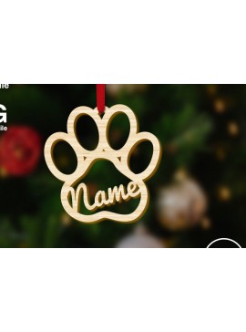 Σετ των 2 Intra απο ξύλο plywood  Χρώμα wenge 3mm-4mm πάχος - Διακόσμηση χριστουγεννιάτικου δέντρου με πόδι σκύλου Δίασταση 15x4 cm INTRAFABR-123623929