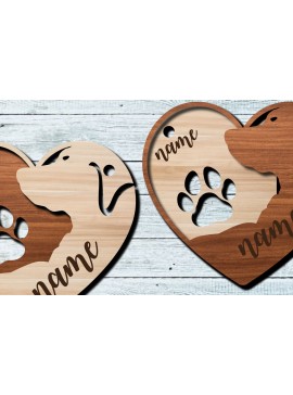 Σετ των 2 Intra απο ξύλο plywood  Χρώμα wenge 3mm-4mm πάχος - με κλειδαριές καρδιών ποδιών σκύλου Δίασταση 20x20 cm INTRAFABR-104535487