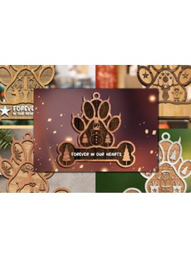 Intra απο ξύλο plywood  Χρώμα wenge 3mm-4mm πάχος - Δέσμη κοπής λέιζερ ποδιών σκύλου Δίασταση 30x20 cm INTRAFABR-104535480