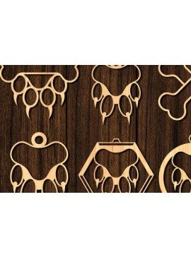 Intra απο ξύλο plywood  Χρώμα wenge 3mm-4mm πάχος - Δέσμη κοπής λέιζερ ποδιών σκύλου Δίασταση 30x20 cm INTRAFABR-94069881