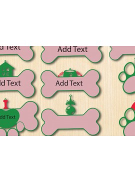 Σετ των 2 Intra απο ξύλο plywood  Χρώμα wenge 3mm-4mm πάχος - Χριστουγεννιάτικο στολίδι Dog Paw Pet Δίασταση 15x18 cm INTRAFABR-112212666