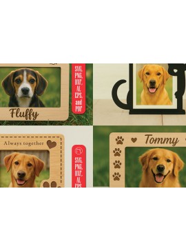 Σετ των 2 Intra απο ξύλο plywood  Χρώμα wenge 3mm-4mm πάχος - Πακέτο φωτογραφιών σκύλου με Δίασταση 4x4 cm INTRAFABR-120296627