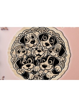 Intra απο ξύλο plywood  Χρώμα wenge 3mm-4mm πάχος - κοπής με λέιζερ για σκύλους για παιδιά Δίασταση 30x20 cm INTRAFABR-24884429