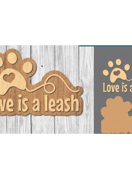 Σετ των 2 Intra απο ξύλο plywood  Χρώμα wenge 3mm-4mm πάχος - Διακόσμηση κοπής με λέιζερ αποσπάσματα σκύλου 11 Δίασταση 20x20 cm INTRAFABR-117085114