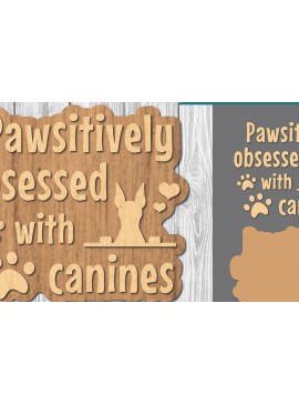 Σετ των 2 Intra απο ξύλο plywood  Χρώμα wenge 3mm-4mm πάχος - Διακόσμηση κοπής με λέιζερ αποσπάσματα σκύλου 4 Δίασταση 20x20 cm INTRAFABR-92148727