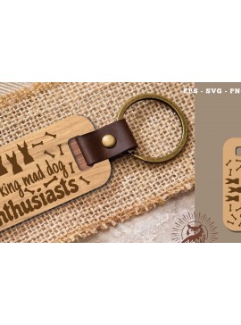 Σετ των 2 Intra απο ξύλο plywood  Χρώμα wenge 3mm-4mm πάχος - Μπρελόκ με λέιζερ Quotes Dog 8 Δίασταση 4x4 cm INTRAFABR-90727440