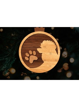 Σετ των 2 Intra απο ξύλο plywood  Χρώμα wenge 3mm-4mm πάχος - Στρογγυλό στολίδι με λέιζερ Δίασταση 6x6 cm INTRAFABR-71163800