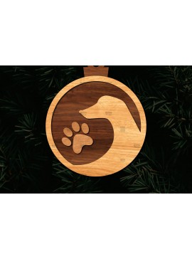Σετ των 2 Intra απο ξύλο plywood  Χρώμα wenge 3mm-4mm πάχος - Στρογγυλό στολίδι με λέιζερ Δίασταση 6x6 cm INTRAFABR-90727452