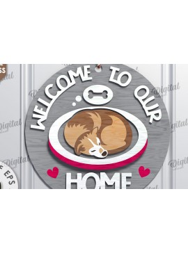 Intra απο ξύλο plywood  Χρώμα wenge 3mm-4mm πάχος - με λέιζερ στρογγυλή πινακίδα σκύλου Δίασταση 30x20 cm INTRAFABR-39043710