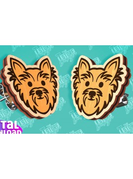 Σετ των 3 Intra απο ξύλο plywood  Χρώμα wenge 3mm-4mm πάχος - Πρότυπα κοπής με λέιζερ σκουλαρίκια με καρφιά σκύλου Δίασταση 3x3 cm INTRAFABR-90727493