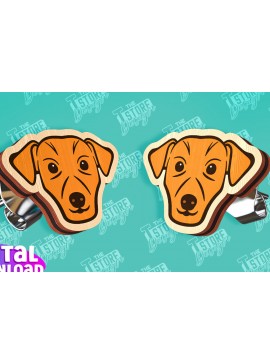 Σετ των 3 Intra απο ξύλο plywood  Χρώμα wenge 3mm-4mm πάχος - Πρότυπα κοπής με λέιζερ σκουλαρίκια με καρφιά σκύλου Δίασταση 3x3 cm INTRAFABR-97919408