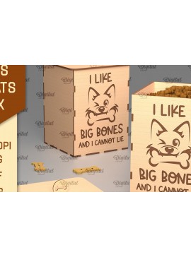 Intra απο ξύλο plywood  Χρώμα wenge 3mm-4mm πάχος - Dog Treats Box LaserCut. Storage Box Δίασταση 30x20 cm INTRAFABR-123339661