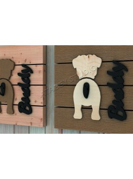 Σετ των 2 Intra απο ξύλο plywood  Χρώμα wenge 3mm-4mm πάχος - Κρεμάστρα τοίχου σκύλου Δίασταση 20x20 cm INTRAFABR-90816597