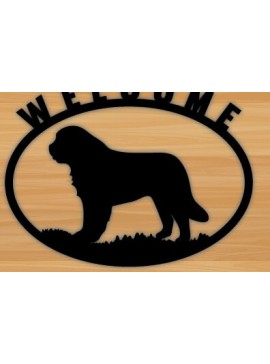 Intra απο ξύλο plywood  Χρώμα wenge 3mm-4mm πάχος - Τέχνη τοίχου με κοπής με λέιζερ καλωσορίσματος σκύλου Δίασταση 40x50 cm INTRAFABR-85697524