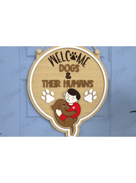 Intra απο ξύλο plywood  Χρώμα wenge 3mm-4mm πάχος - Σκύλοι Καλωσορίζουν Άτομα Ανεκτά Σήμα | CNC Δίασταση 30x20 cm INTRAFABR-104748606