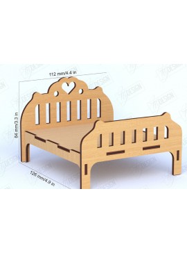 Σετ των 2 Intra απο ξύλο plywood  Χρώμα wenge 3mm-4mm πάχος - Έπιπλα Υπνοδωματίου Κουκλόσπιτου | Κρεβάτι κούκλας Δίασταση 20x20 cm INTRAFABR-78132483