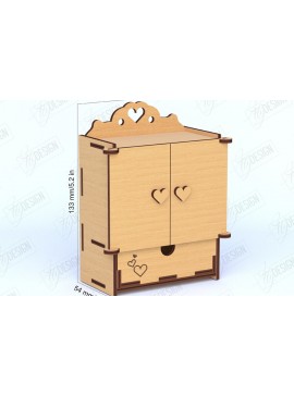 Σετ των 2 Intra απο ξύλο plywood  Χρώμα wenge 3mm-4mm πάχος - Έπιπλα Κουκλόσπιτου | Ντουλάπα κούκλας | CNC Δίασταση 20x20 cm INTRAFABR-78340718