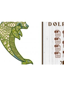 Intra απο ξύλο plywood  Χρώμα wenge 3mm-4mm πάχος - Dolphin Fish . Δίασταση 30x30 cm INTRAFABR-73313790