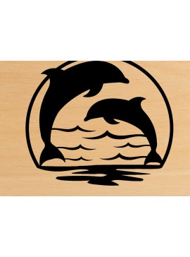 Intra απο ξύλο plywood  Χρώμα wenge 3mm-4mm πάχος - Dolphin Metal Wall Art, με λέιζερ Δίασταση 40x50 cm INTRAFABR-73348574
