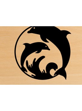 Intra απο ξύλο plywood  Χρώμα wenge 3mm-4mm πάχος - Dolphin Metal Wall Art, με λέιζερ Δίασταση 40x50 cm INTRAFABR-73349097