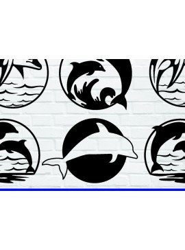 Intra απο ξύλο plywood  Χρώμα wenge 3mm-4mm πάχος - με λέιζερ Dolphin Metal Art Wall Art Δίασταση 40x50 cm INTRAFABR-73349611