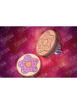 Σετ των 3 Intra απο ξύλο plywood  Χρώμα wenge 3mm-4mm πάχος - Σκουλαρίκια με λουκουμάκια με λέιζερ | CNC Δίασταση 3x3 cm INTRAFABR-120013593