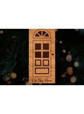 Σετ των 2 Intra απο ξύλο plywood  Χρώμα wenge 3mm-4mm πάχος - Χριστουγεννιάτικο στολίδι πόρτας Δίασταση 6x6 cm INTRAFABR-120013633