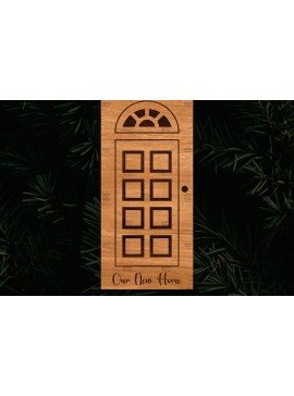 Σετ των 2 Intra απο ξύλο plywood  Χρώμα wenge 3mm-4mm πάχος - Χριστουγεννιάτικο στολίδι πόρτας Δίασταση 6x6 cm INTRAFABR-120013645