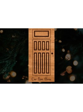 Σετ των 2 Intra απο ξύλο plywood  Χρώμα wenge 3mm-4mm πάχος - Χριστουγεννιάτικο στολίδι πόρτας Δίασταση 6x6 cm INTRAFABR-120073991