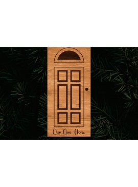 Σετ των 2 Intra απο ξύλο plywood  Χρώμα wenge 3mm-4mm πάχος - Χριστουγεννιάτικο στολίδι πόρτας Δίασταση 6x6 cm INTRAFABR-120073964