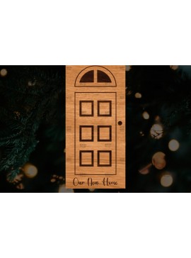 Σετ των 2 Intra απο ξύλο plywood  Χρώμα wenge 3mm-4mm πάχος - Χριστουγεννιάτικο στολίδι πόρτας Δίασταση 6x6 cm INTRAFABR-120013576