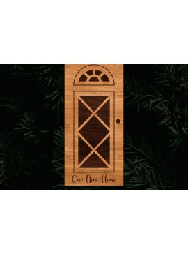 Σετ των 2 Intra απο ξύλο plywood  Χρώμα wenge 3mm-4mm πάχος - Χριστουγεννιάτικο στολίδι πόρτας Δίασταση 6x6 cm INTRAFABR-93486232