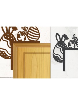 Σετ των 2 Intra απο ξύλο plywood  Χρώμα wenge 3mm-4mm πάχος - Γωνία πόρτας Καλό Πασχαλινό Αυγό Lasercut Δίασταση 20x20 cm INTRAFABR-100454307