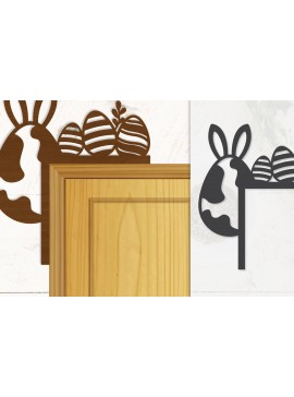 Σετ των 2 Intra απο ξύλο plywood  Χρώμα wenge 3mm-4mm πάχος - Γωνία πόρτας Καλό Πασχαλινό Αυγό Lasercut Δίασταση 20x20 cm INTRAFABR-100454313