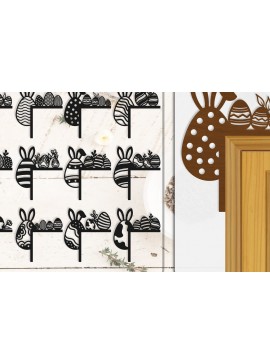 Σετ των 2 Intra απο ξύλο plywood  Χρώμα wenge 3mm-4mm πάχος - Γωνία πόρτας Καλό Πασχαλινό Αυγό Lasercut Δίασταση 20x20 cm INTRAFABR-100454320