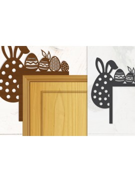 Σετ των 2 Intra απο ξύλο plywood  Χρώμα wenge 3mm-4mm πάχος - Γωνία πόρτας Καλό Πασχαλινό Αυγό Lasercut Δίασταση 20x20 cm INTRAFABR-100454420