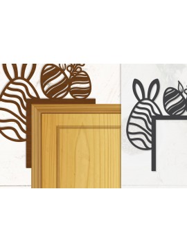 Σετ των 2 Intra απο ξύλο plywood  Χρώμα wenge 3mm-4mm πάχος - Γωνία πόρτας Καλό Πασχαλινό Αυγό Lasercut Δίασταση 20x20 cm INTRAFABR-100453115