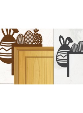 Σετ των 2 Intra απο ξύλο plywood  Χρώμα wenge 3mm-4mm πάχος - Γωνία πόρτας Καλό Πασχαλινό Αυγό Lasercut Δίασταση 20x20 cm INTRAFABR-100453118