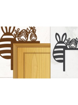 Σετ των 2 Intra απο ξύλο plywood  Χρώμα wenge 3mm-4mm πάχος - Γωνία πόρτας Καλό Πασχαλινό Αυγό Lasercut Δίασταση 20x20 cm INTRAFABR-100453126