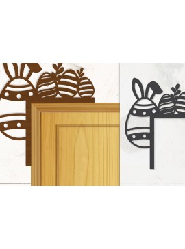 Σετ των 2 Intra απο ξύλο plywood  Χρώμα wenge 3mm-4mm πάχος - Γωνία πόρτας Καλό Πασχαλινό Αυγό Lasercut Δίασταση 20x20 cm INTRAFABR-100453138