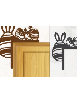 Σετ των 2 Intra απο ξύλο plywood  Χρώμα wenge 3mm-4mm πάχος - Γωνία πόρτας Καλό Πασχαλινό Αυγό Lasercut Δίασταση 20x20 cm INTRAFABR-100453146