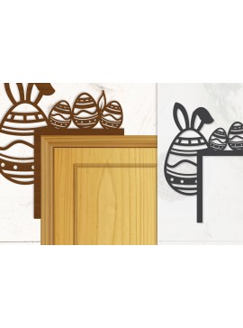 Σετ των 2 Intra απο ξύλο plywood  Χρώμα wenge 3mm-4mm πάχος - Γωνία πόρτας Καλό Πασχαλινό Αυγό Lasercut Δίασταση 20x20 cm INTRAFABR-100453177