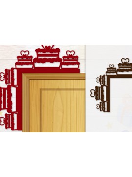 Σετ των 2 Intra απο ξύλο plywood  Χρώμα wenge 3mm-4mm πάχος - Γωνιακή πόρτα για Valentine Lasercut Δίασταση 20x20 cm INTRAFABR-76871558