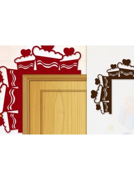 Σετ των 2 Intra απο ξύλο plywood  Χρώμα wenge 3mm-4mm πάχος - Γωνιακή πόρτα για Valentine Lasercut Δίασταση 20x20 cm INTRAFABR-108289848